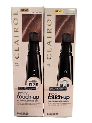 2 Clairol Root Touch Up Semi Permanent Color Blending Gel Light Brown 1.5 Fl Oz 