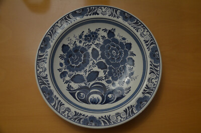 Schöner Teller Delft , Blauw Delfts Distel, handgemalt