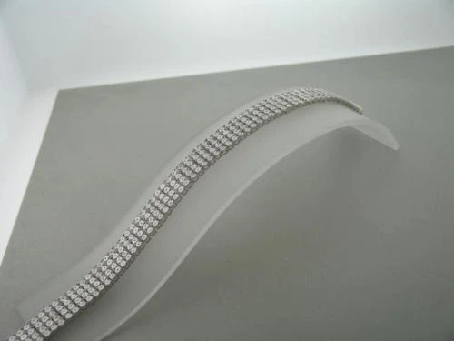 4 ряда браслет с натуральными бриллиантами в стерлинговом серебре 8 дюймов - Изображение 4 из 4