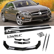 For Benz CLS550 CLS450 CLS53 AMG Front Bumper Lip Splitter +86.6" Car Side Skirt