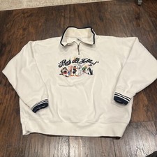 VTG Warner Bros. Looney Tunes That  s all Folks 1/4 zip Sweatshirt, Pullover,