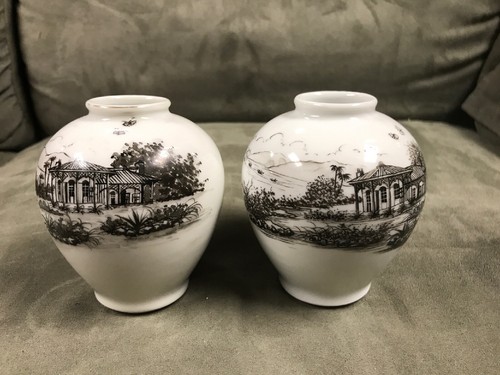 Vintage Anita China Hand Painted Nagasaki. Set Of 2. Art Pottery.