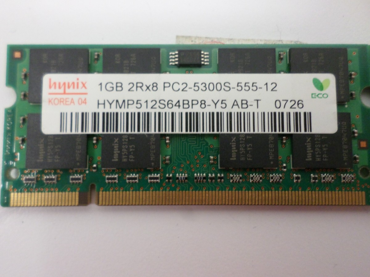 USED Lot of 2 Hynix PC2-5300S HYMP512S64BP8-Y5-AB-T 1GB RAM Sticks