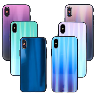 AURORA Gehärtetes GLAS Case Schutzglas Hülle Cover Schutz Tasche ver. Handy 