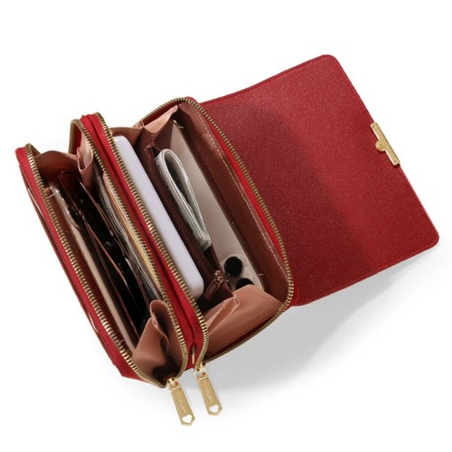 Women's Shoulder Bag Multi Compartment Zip Wallet Crossbody Phone Purse - Picture 7 of 21