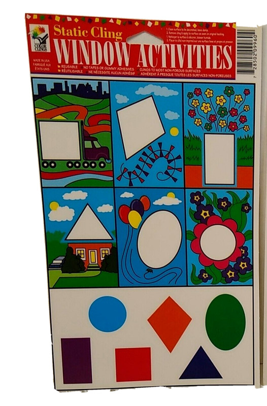 12 Color and Shape Activities Window Clings Sticker New open pack Gift Class
