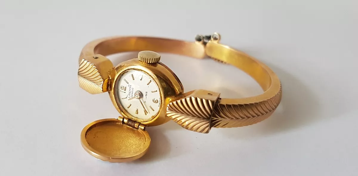 Vintage Dreffa geneve Gold Plated 10 Microns Mechanical Watch Fully Working