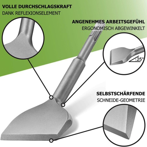 Spatmeißel SDS Plus 75x165/250mm zum Abtragen Verputz-Fliesen entfernen - Bild 11 von 18