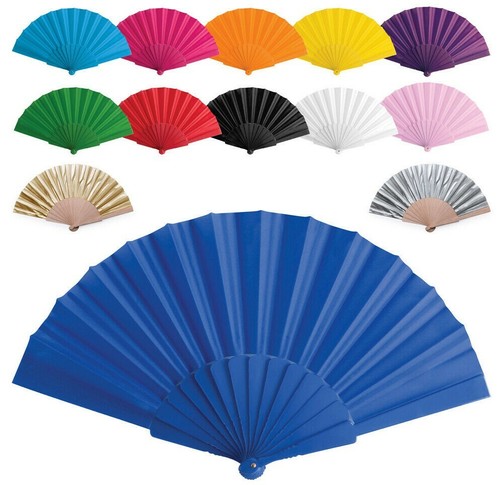 10 x Folding Fans Fabric Hand Held Fan 