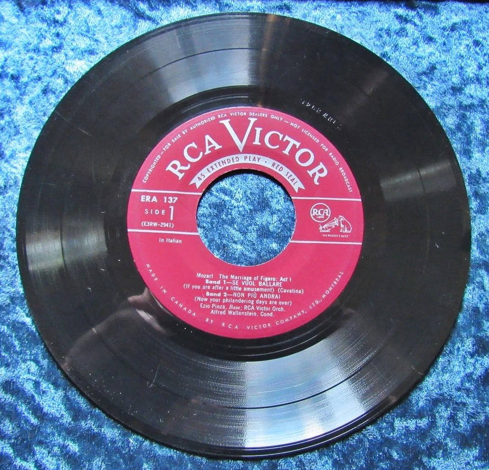 Rare 7" Board Cover LP 5 Mozart Arias Ezio Pinza 45 Extended Play - Image 3 of 3