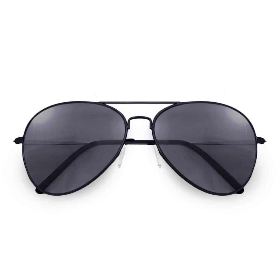 Alpland Pilotenbrille Sonnenbrille "TOP GUN " GROSSE GLÄSER XXL Schwarz