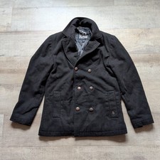 Y2K Vintage VOLCOM Peacoat, Black Wool Blend ...