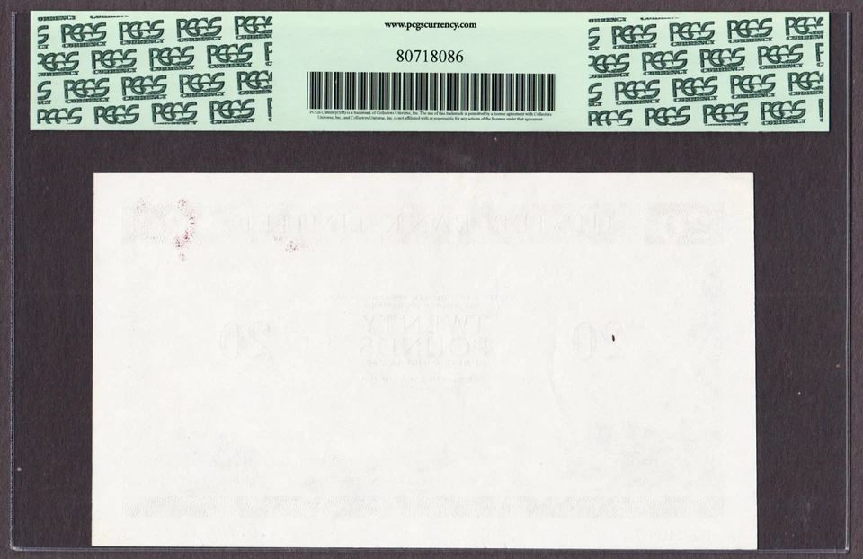 N. Ireland - Ulster Bank Ltd 20 Pounds 1970 PLATE PROOF P-324p AUNC PCGS 58 PPQ - Image 2 of 2