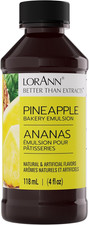 LorAnn Pineapple Bakery Emulsion, 4 oz - Intense Pineapple Flavor Extract for Ba