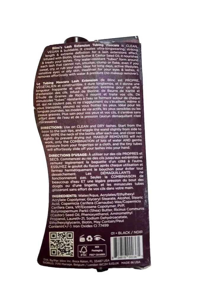 Blinc lash extension tubing mascara Black Made in USA 0.30 FL OZ - Image 3 of 4