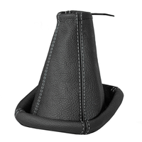 Schaltsack FüR Opel Corsa B Schaltmanschette 100% Echtes Leder Schwarz Naht Weiß