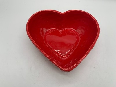 B/Harbor Ceramic 8in Valentine Red Heart Bowl Set AA02B61018