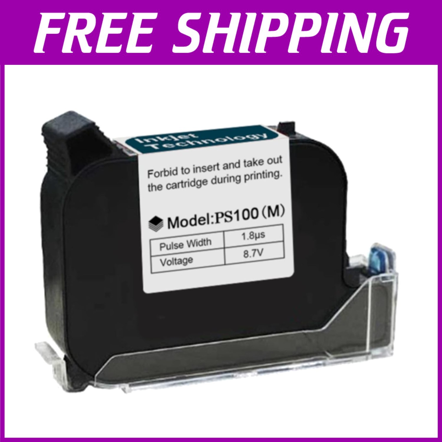 Original 42ml Black Solvent Ink Cartridge - Easy Install for Portable Printers