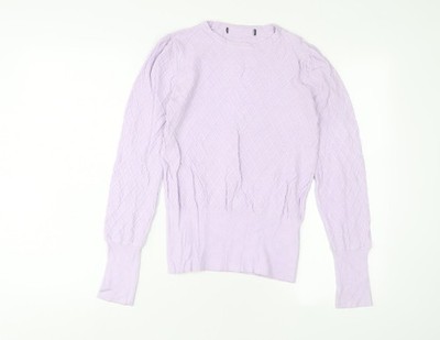 Marks and Spencer Damen lila Rundhalsausschnitt Viskose Pullover Pulli Größe 8