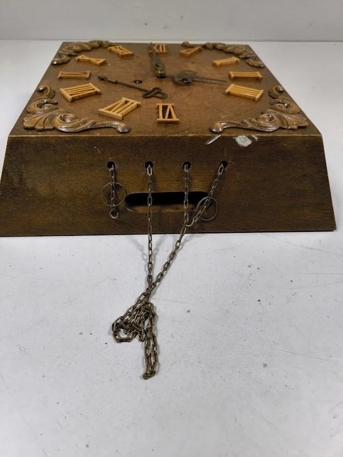 Vintage Wooden Wall Clock - Working, Signs of Use - Image 4 of 4
