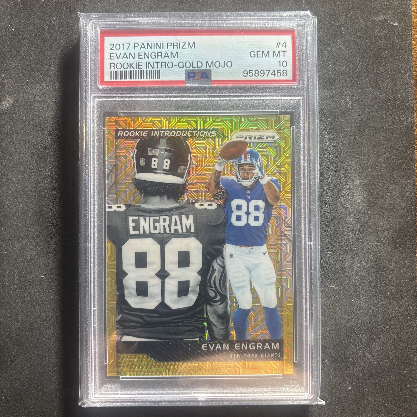 2017 POP 1 PSA 10-Panini Prizm- Evan Engram /10 Gold Mojo