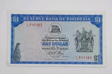 1970 Reserve Bank of Rhodesia Zimbabwe - 1 Dollar Banknote No. L24 911183