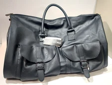 Travel Duffle Garment Bag Seyfocnia black Leather Carry On Luggage new with tag