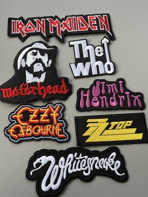 Ultimatives Set mit 7 Musik-Patches zum Aufbügeln kultige Heavy Metal Rockbands