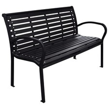 Garden Bench Outdoor Bench Seat Patio Park Bench Chair Steel and WPC vidaXL