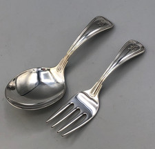 Old French by Gorham Sterling Silver 2 piece Baby Set, monogram B