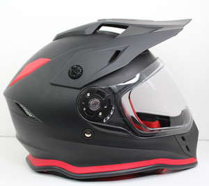 Size Medium Moto Guzzi Adventure Full Face Helmet Matte Black and Red