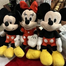 Genuine Disney Two Mickey  One Minnie Mouse Plush - With Original Disney Tags