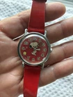 Timex Snoopy Floating Tennis Ball Watch Rare Red Vintage Manual Wind Works Great