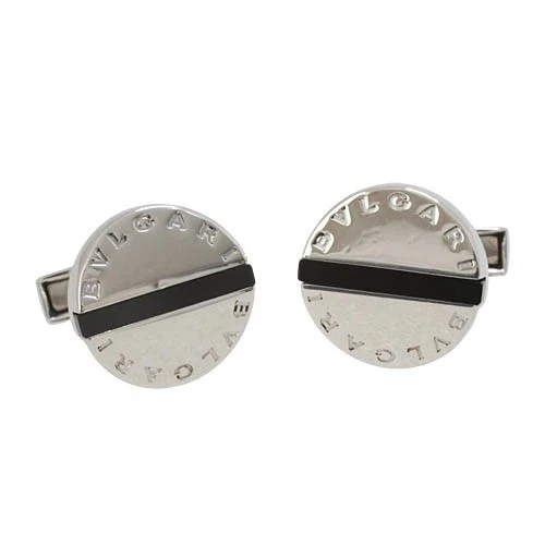 BVLGARI ブラックカフリンクス シルバー製 Bvlgari Onyx Black Cufflinks for Men for sale | eBay