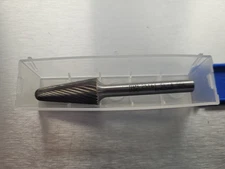 PFERD 25161 Carbide Bur - 14 deg Taper, SGL Cut 1/2" x 1-1/8" x 1/4" Shank SL-4