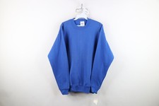 Deadstock Vintage 90s Streetwear Mens M Blank Heavy Crewneck Sweatshirt Blue USA