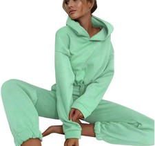 Tracksuit size small women pants sweatshirt 2 piece set mint green new