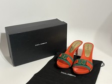 Vtg Dolce & Gabbana Orange Green D&G Logo Hee...