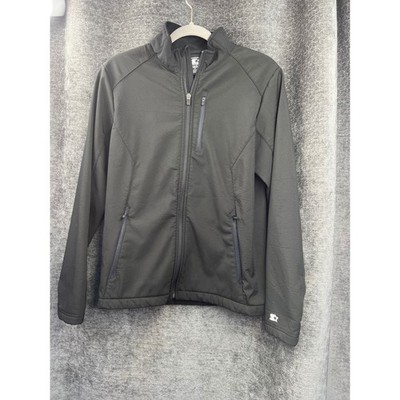 Starter Storm Star Jacket Black Full Zip Athletic Lightweight Mens Small