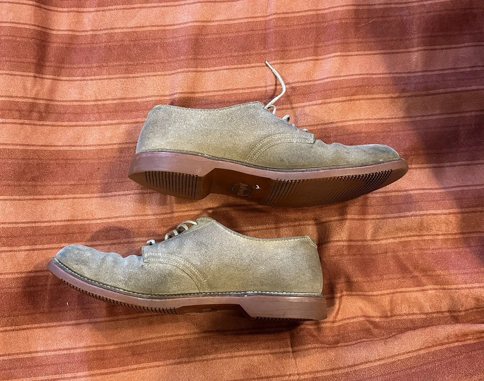 Zapatos Oxford Bucks de Gamuza Vintage Años 70 Suela Vibram Para Hombre 10M Ivy Preppy Foto 3 de 4