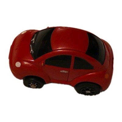 Red VW Beetle Pull-Back Toy Car - Choro-Q Penny Racer Style - Small Plastic Bug