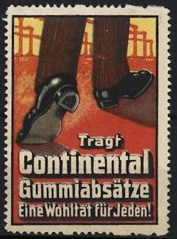 Reklamemarke Continental, Gummiabsätze, Schuhe und Gummiabsätze 