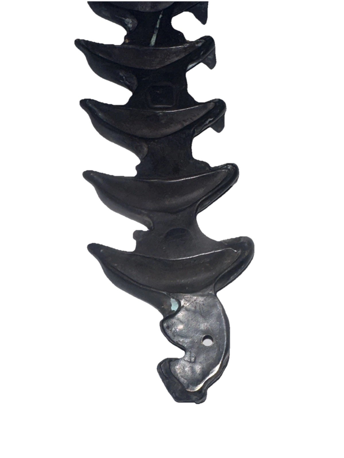 VTG 5 dolphins Bronze Tone Metal Rack  Key Jewelry Holder Wall Mount