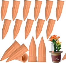 16 Pack Terracotta Plant Watering Spikes – Self Watering Stakes for Indoor Outdo