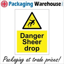 SIGN Danger Sheer Drop Falling Tripping Workplace Warehouses Factories WS819F