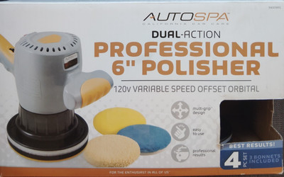 AutoSpa Dual Action 6'' Professional Polisher Variable Speeds. Luxury Auto Detail
