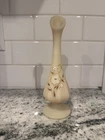 Fenton Beige Satin 7 Inch Hand Painted Bud Vase S.Bryan