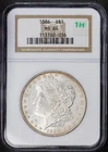 1886 Morgan Silver Dollar VAM-1H, NGC MS64+, 90% Silver