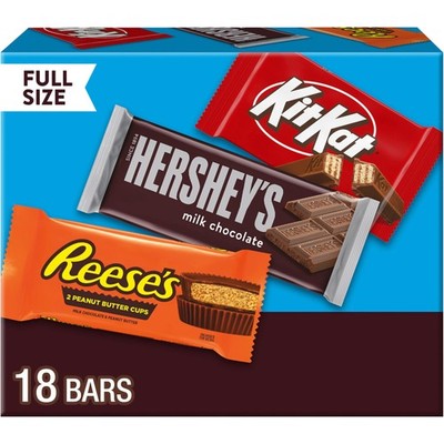 HERSHEY'S, KIT KAT and REESE'S Assorted 27.3 oz (18 Count, Pack of 1), Brown 