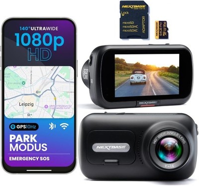 Full HD Dashcam mit 1080p@60fps, SD-Card, GPS, WiFi & Parkmodus, Nextbase NBDVR3
